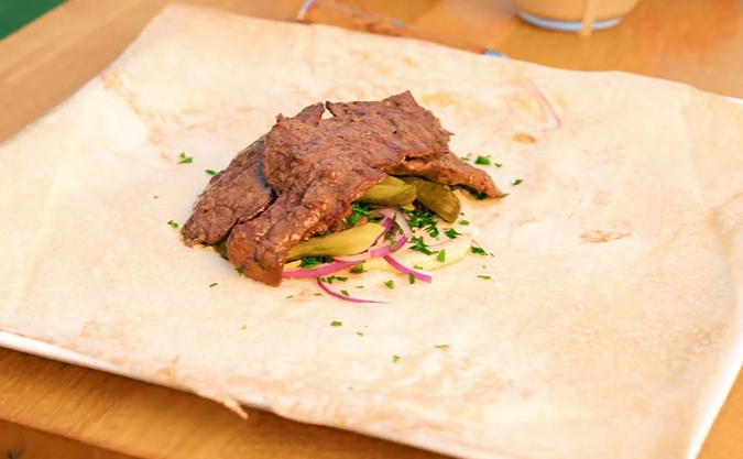 Australian flat iron steak shawarma