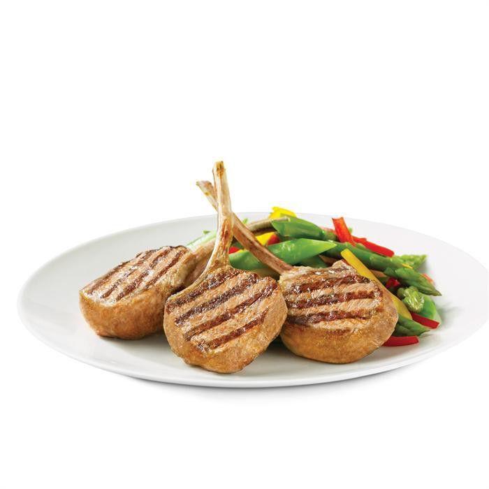 Lamb cutlets with spring vegetable salad