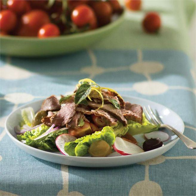 Mediterranean style steak salad