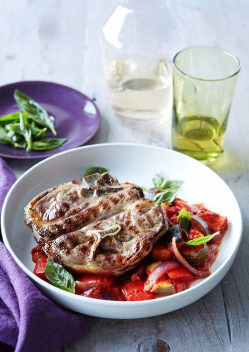 Lamb forequarter chops with ratatouille