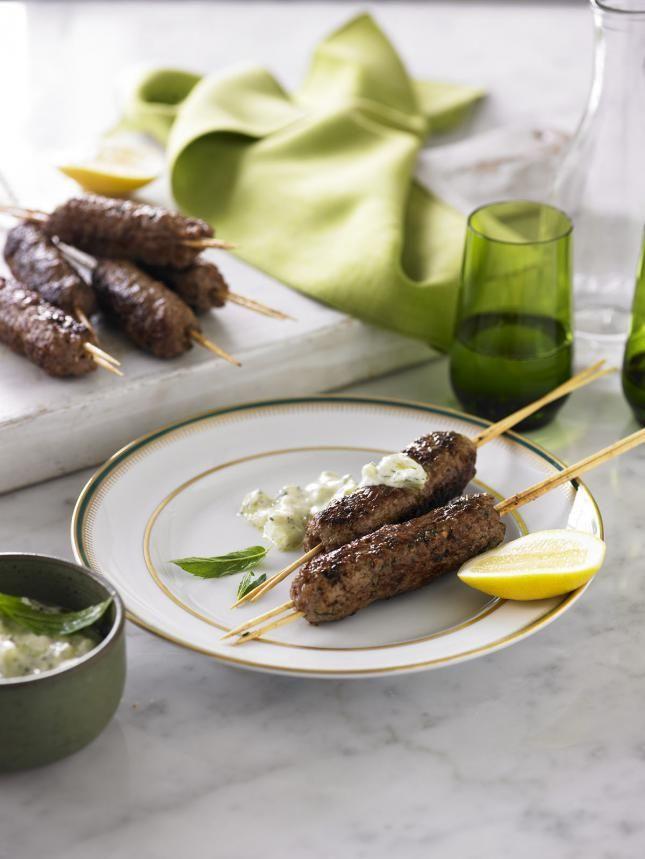 Lamb mince skewers with cucumber salsa