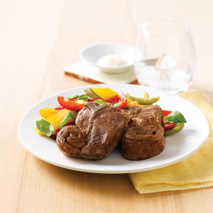 Australian lamb chops with grilled capsicum salad