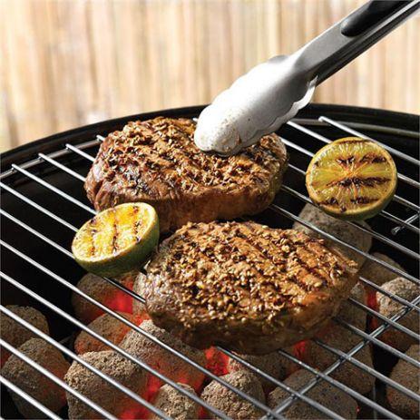 Scotch fillet steaks with a simple dried oregano and cumin seed rub