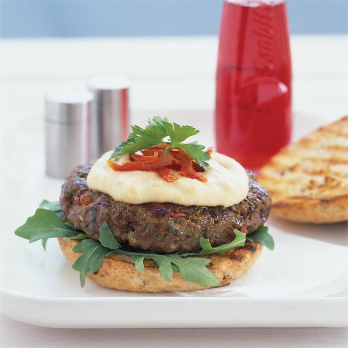 Mediterranean style lamb burger