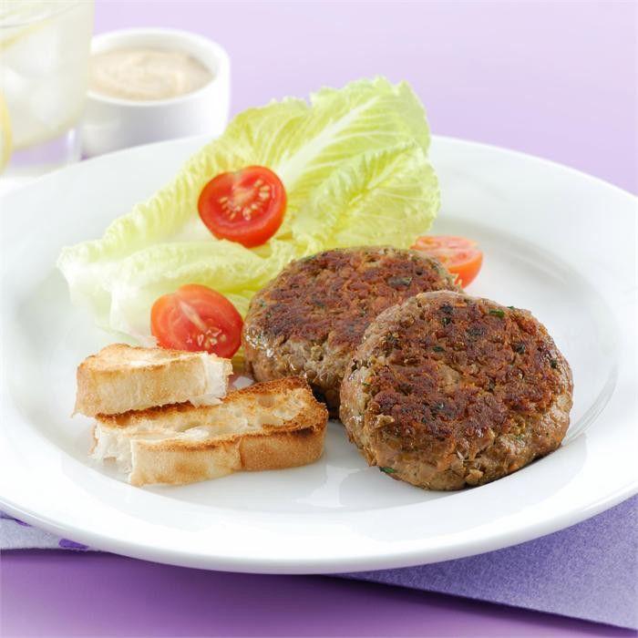 Beef & lentil burgers