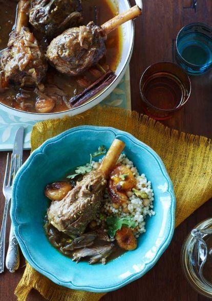 Moroccan lamb shanks with apricot & pistachios