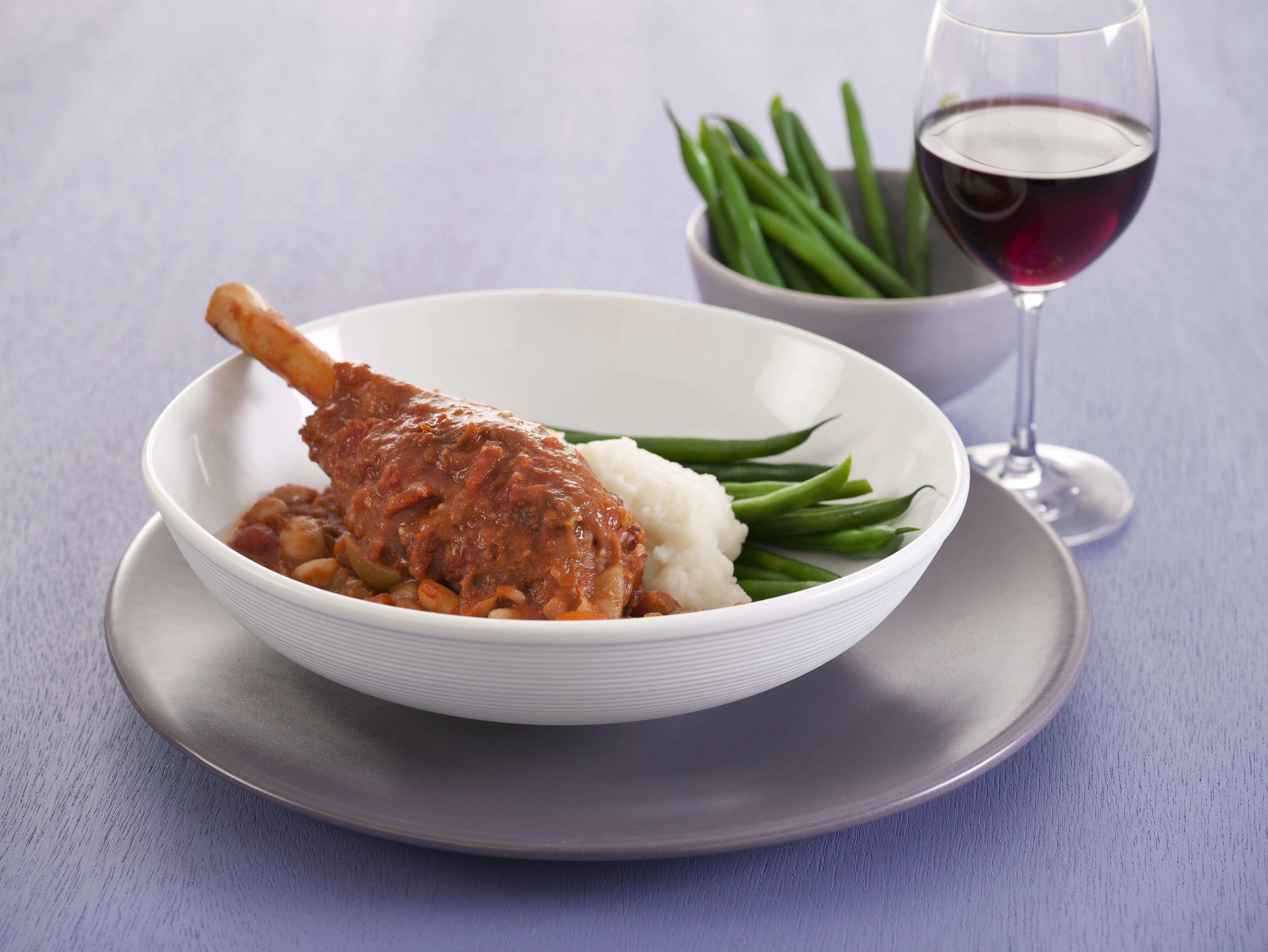 Lamb shanks with beans