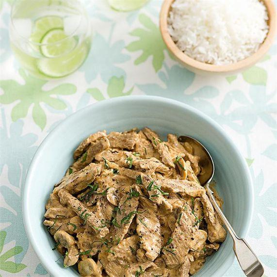 Creamy beef stroganoff