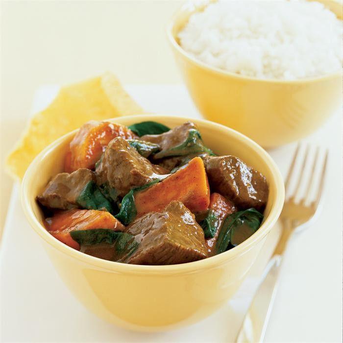 Lamb curry with kumara and spinach