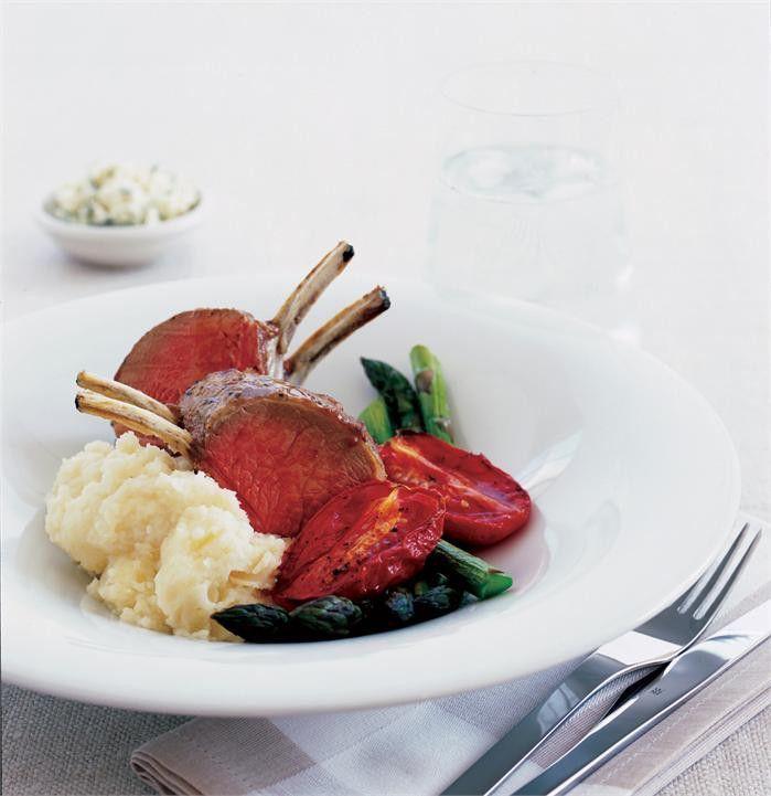 Mustard rack of lamb with minted ricotta