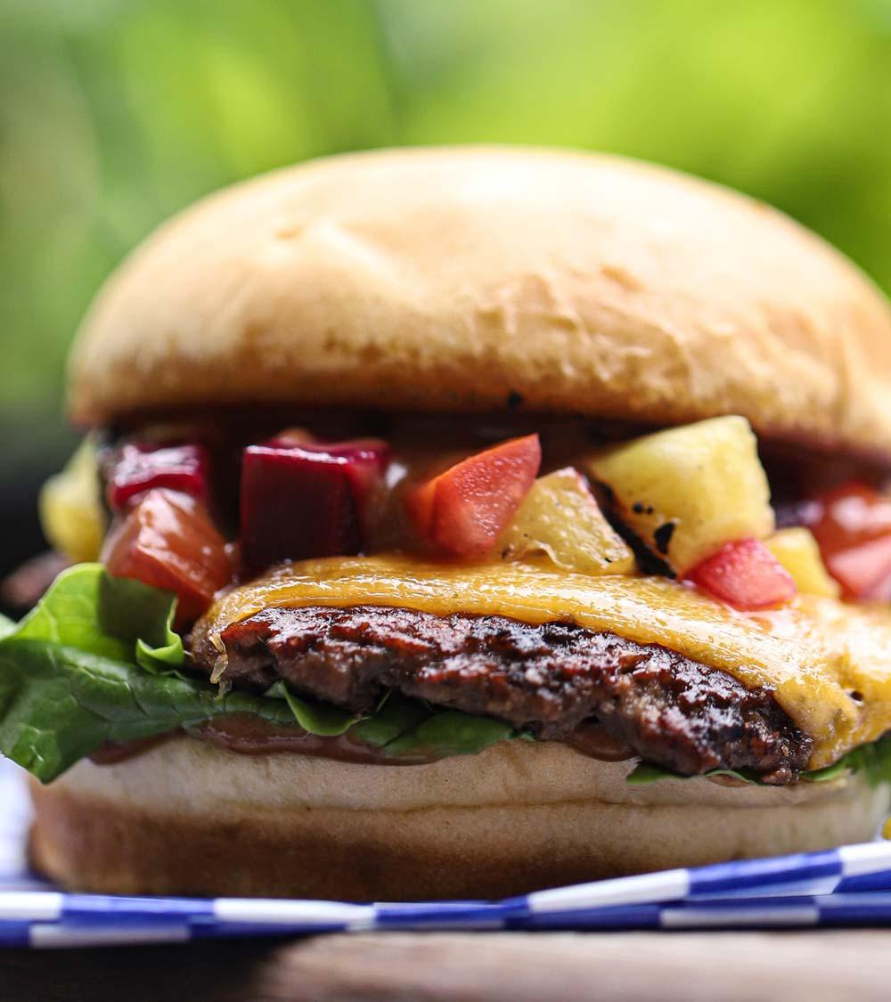 Australian grassfed beef slider with "the lot"