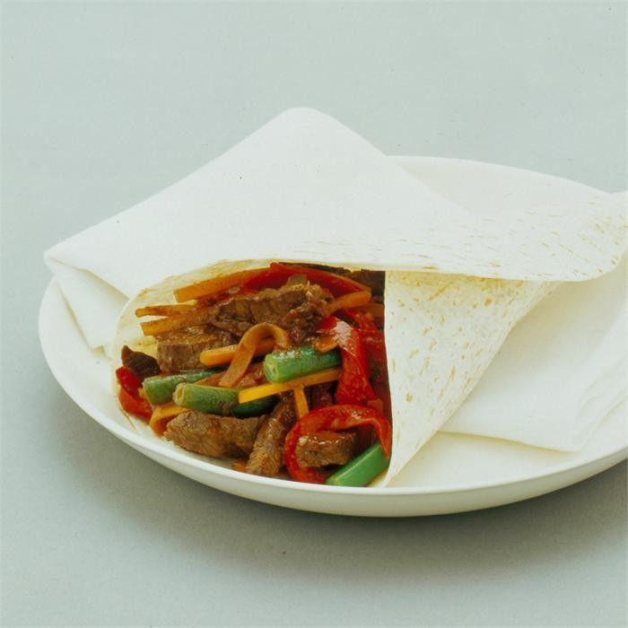 Beef stir-fry tortillas