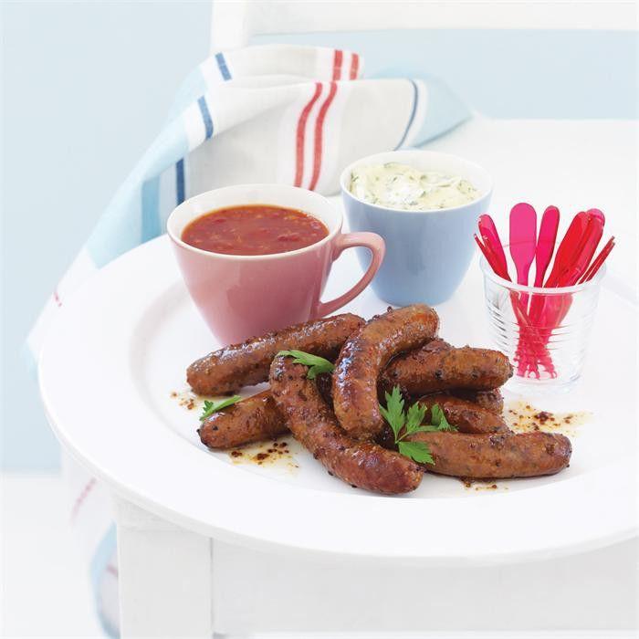 Sausages with sticky glaze