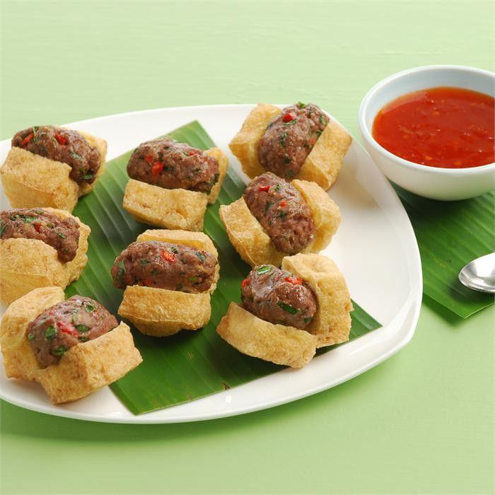 Ginger beef parcels