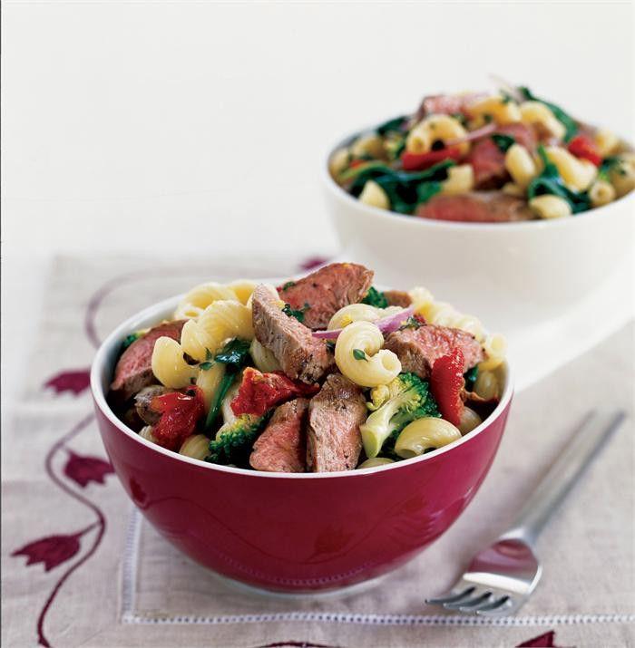 Lamb, semidried tomato and vegetable pasta