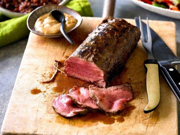 Indonesian-style Aussie beef tenderloin with gado-gado salad