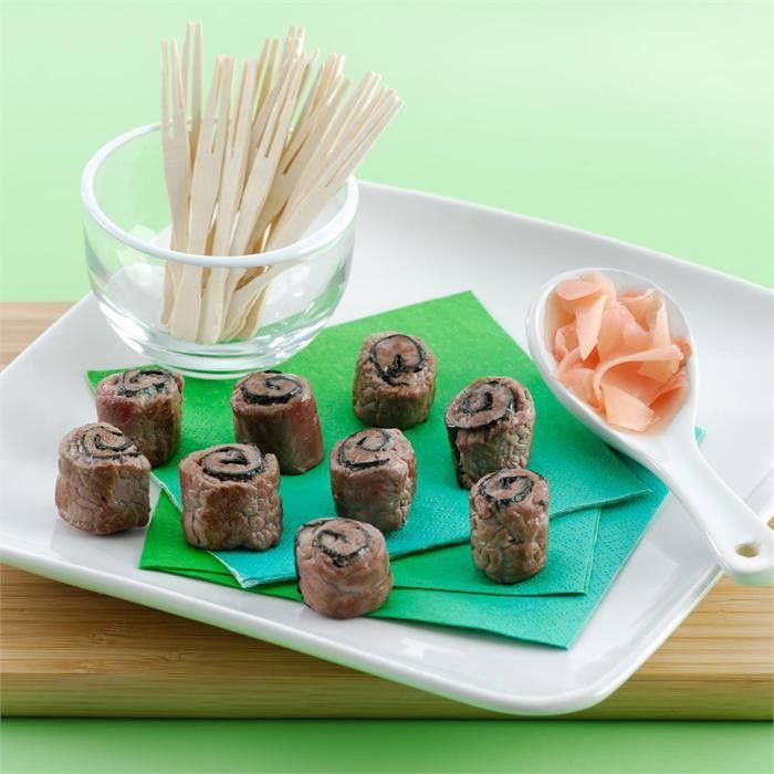 Wasabi beef rolls