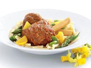 Braised lamb shanks with spring vegetables