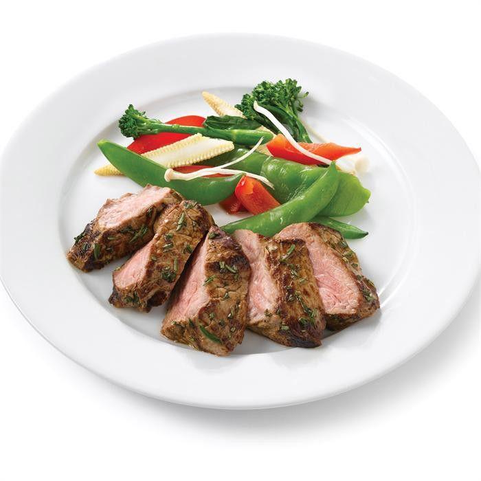 Rosemary steak with a stir-fry of vegetables