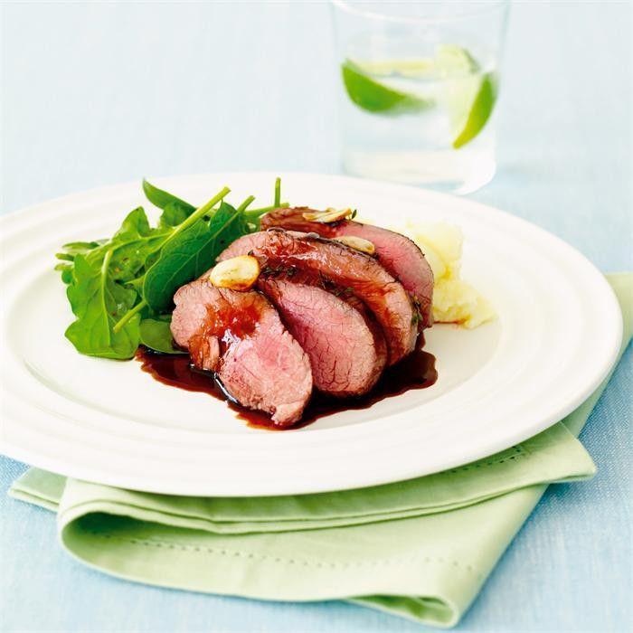 Roast lamb rump with balsamic syrup