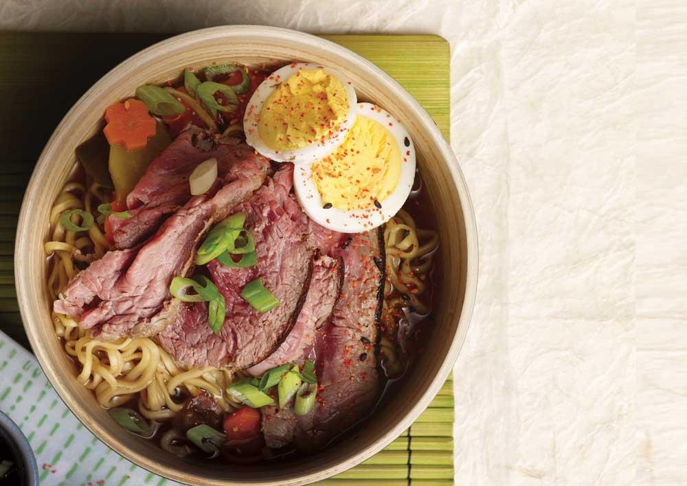 Shaved grass-fed beef ramen