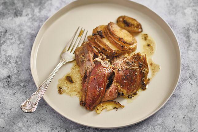 Slow-cooked Australian lamb with potato gratin