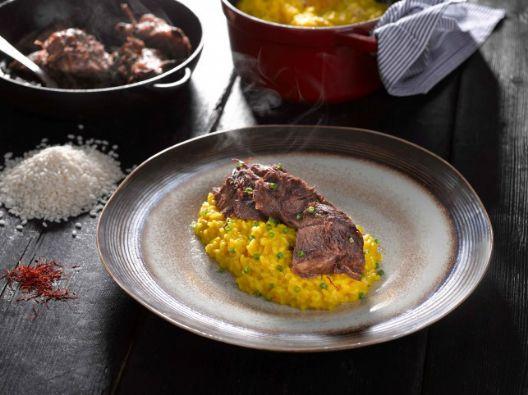Classic risotto milanese with Australian beef oyster blade