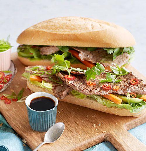 Vietnamese topside rolls with pickled vegetables