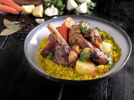 Australian leg of lamb with rice (tarek style)