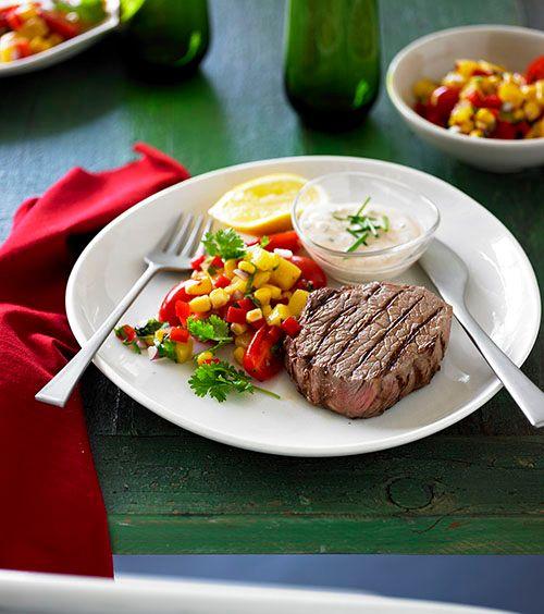Rump steak with fresh latin salad