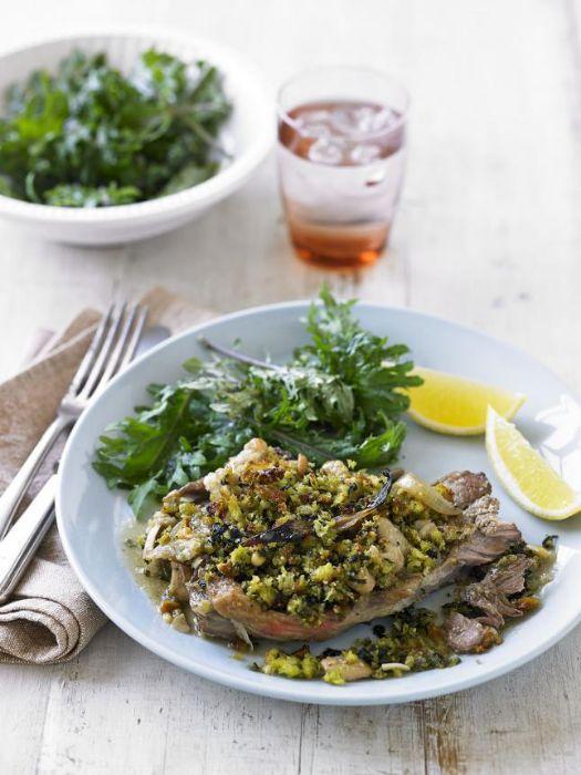 Braised forequarter chops with cannellini beans and pesto